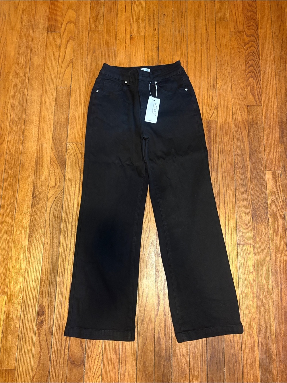 Black Wide-Leg Jeans with Tag - Women's Flare Pant
